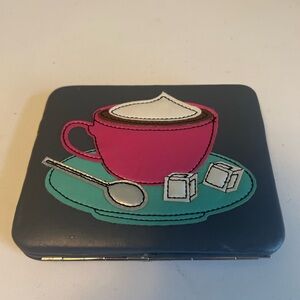 Xhilaration Coffee Cup Wallet Clutch Novelty Latte Design NWT
